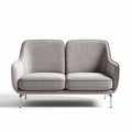 Divano a due posti in tessuto grigio 150 x 80 x 80cm con struttura in metallo