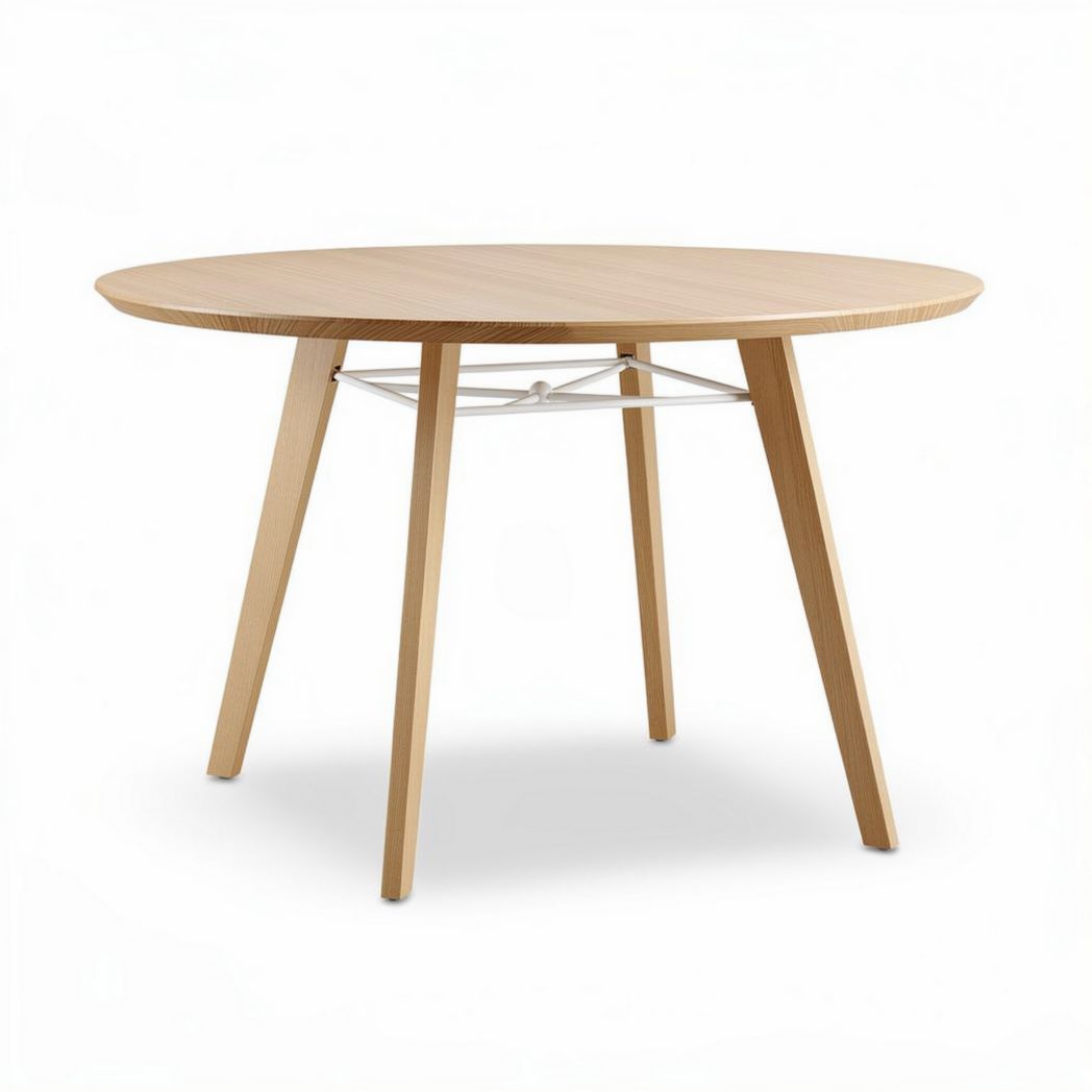 Tavolo rotondo in legno di faggio naturale dimensioni 90 x 90 x 75cm