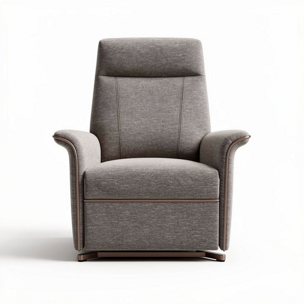 Poltrona reclinabile in tessuto grigio con meccanismo di sollevamento 88 x 85 x 102cm