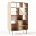 Mobile libreria in legno di betulla con ripiani 120 x 60 x 180cm