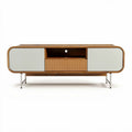 Mobiletto porta tv in legno con ante bianche e dimensioni 120 x 40 x 50cm