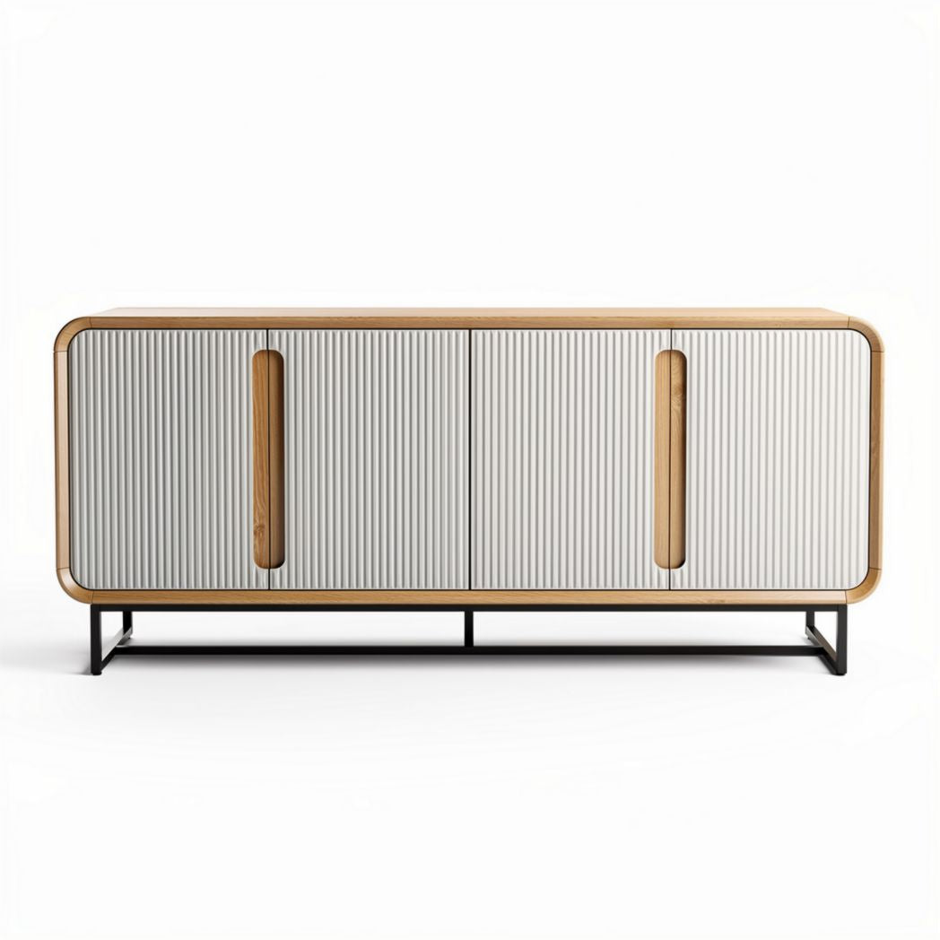 Mobiletto in legno e metallo con ante dal design moderno 150 x 40 x 70cm