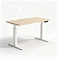 Scrivania regolabile in altezza in legno con finitura chiara 120 x 60 x 75cm